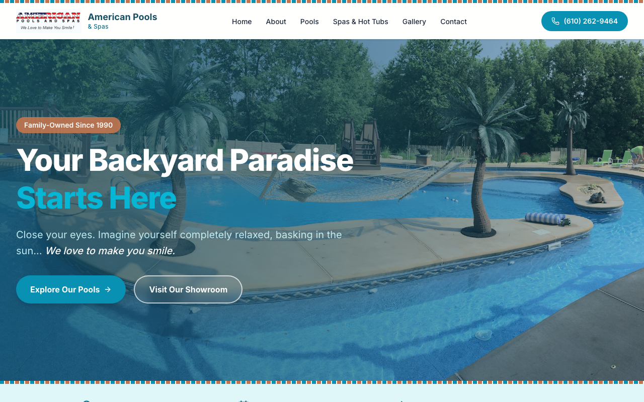 American Pools Lehigh Valley website