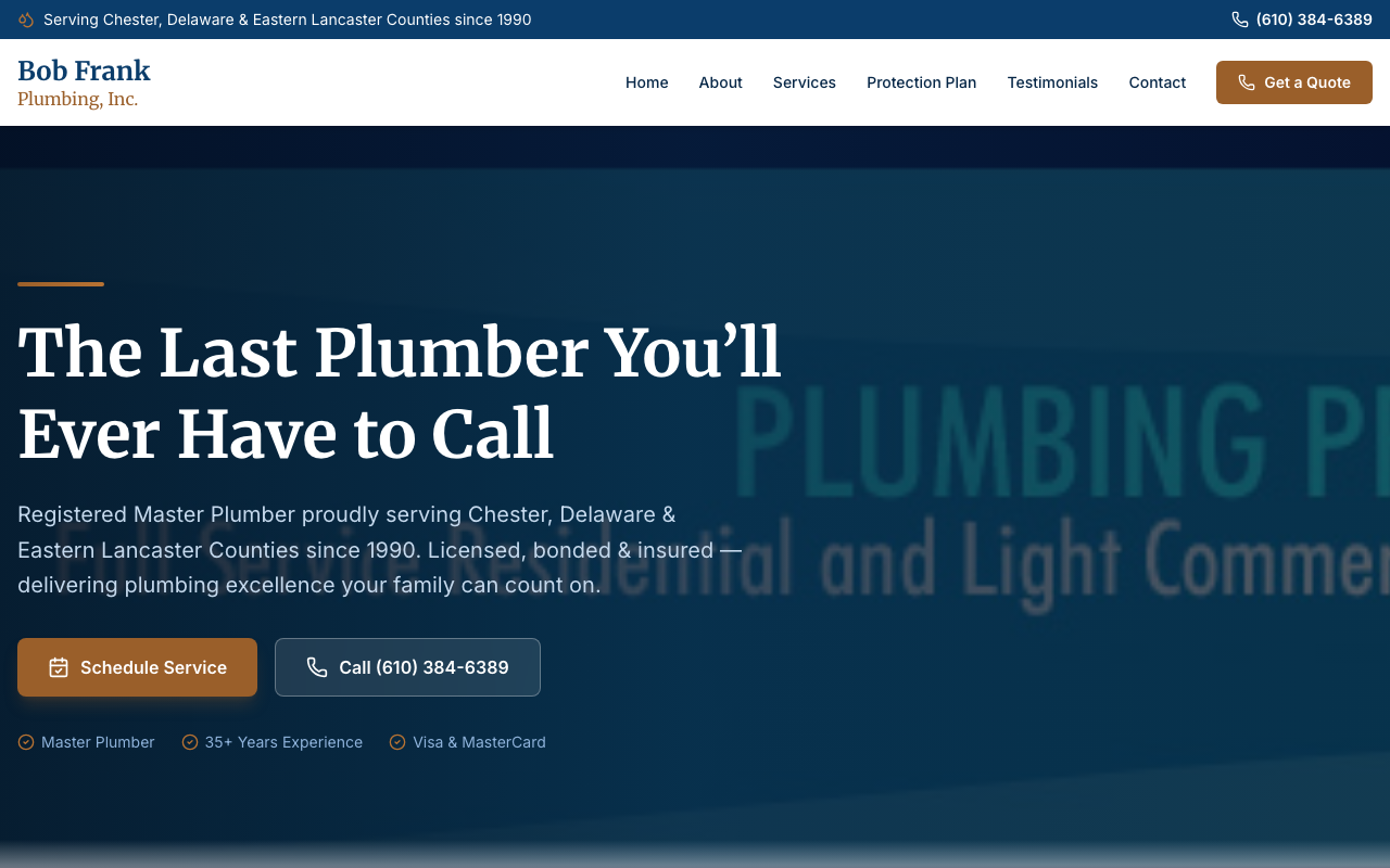 Bob Frank Plumbing website