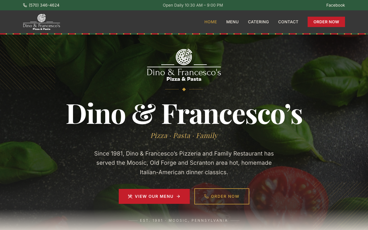 Dino's in Moosic website