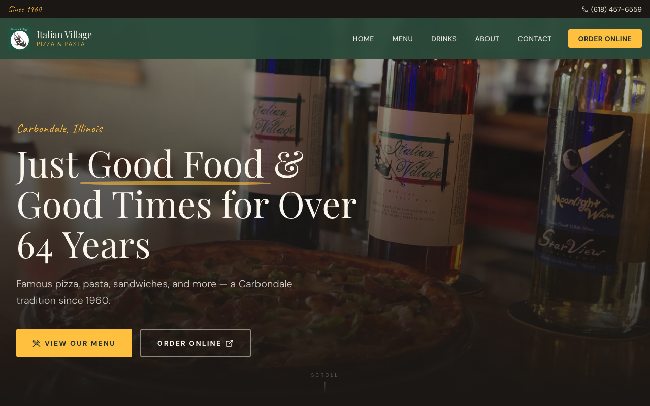 Italian Village Carbondale website