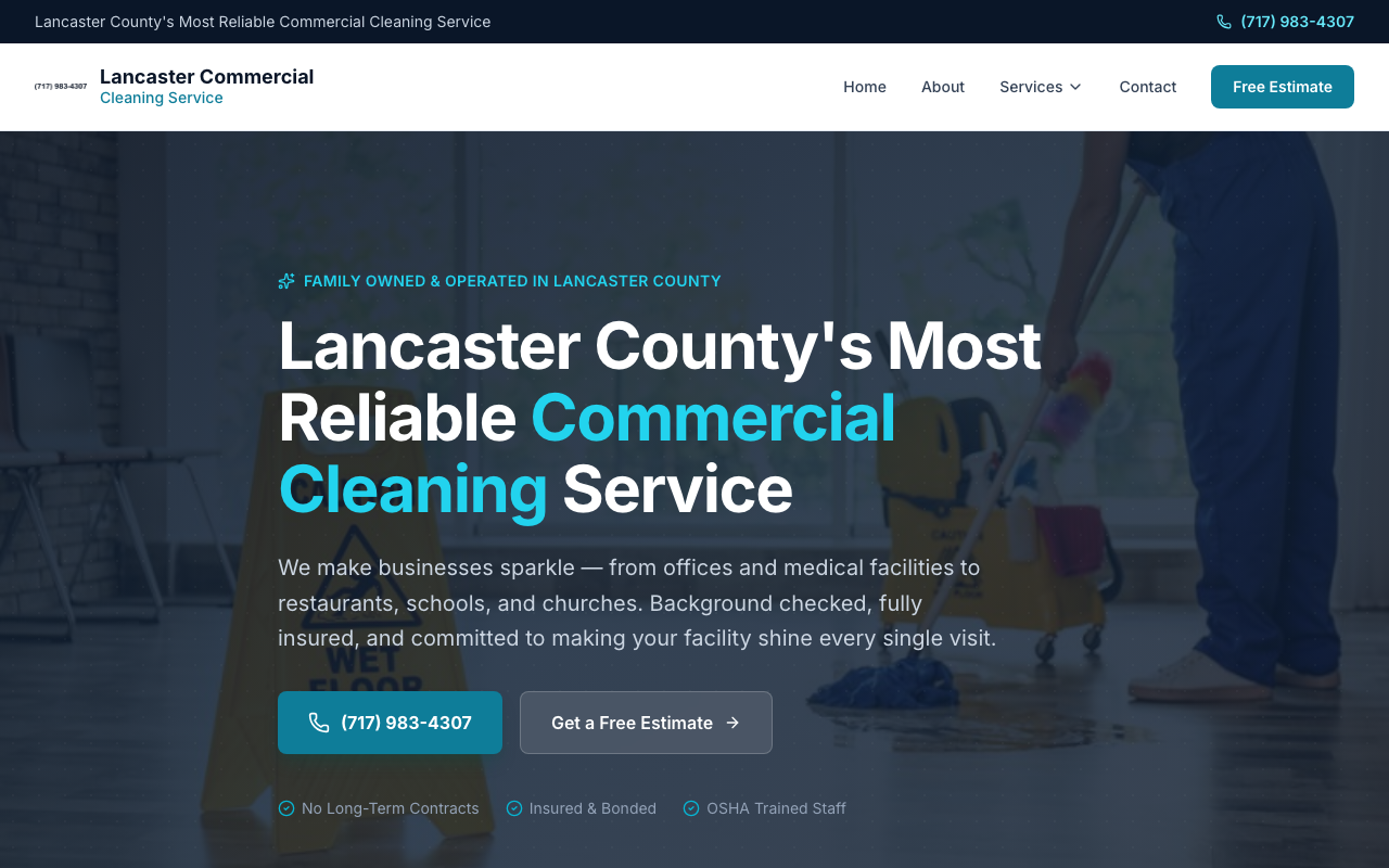 Lancaster Commercial Cleaning website