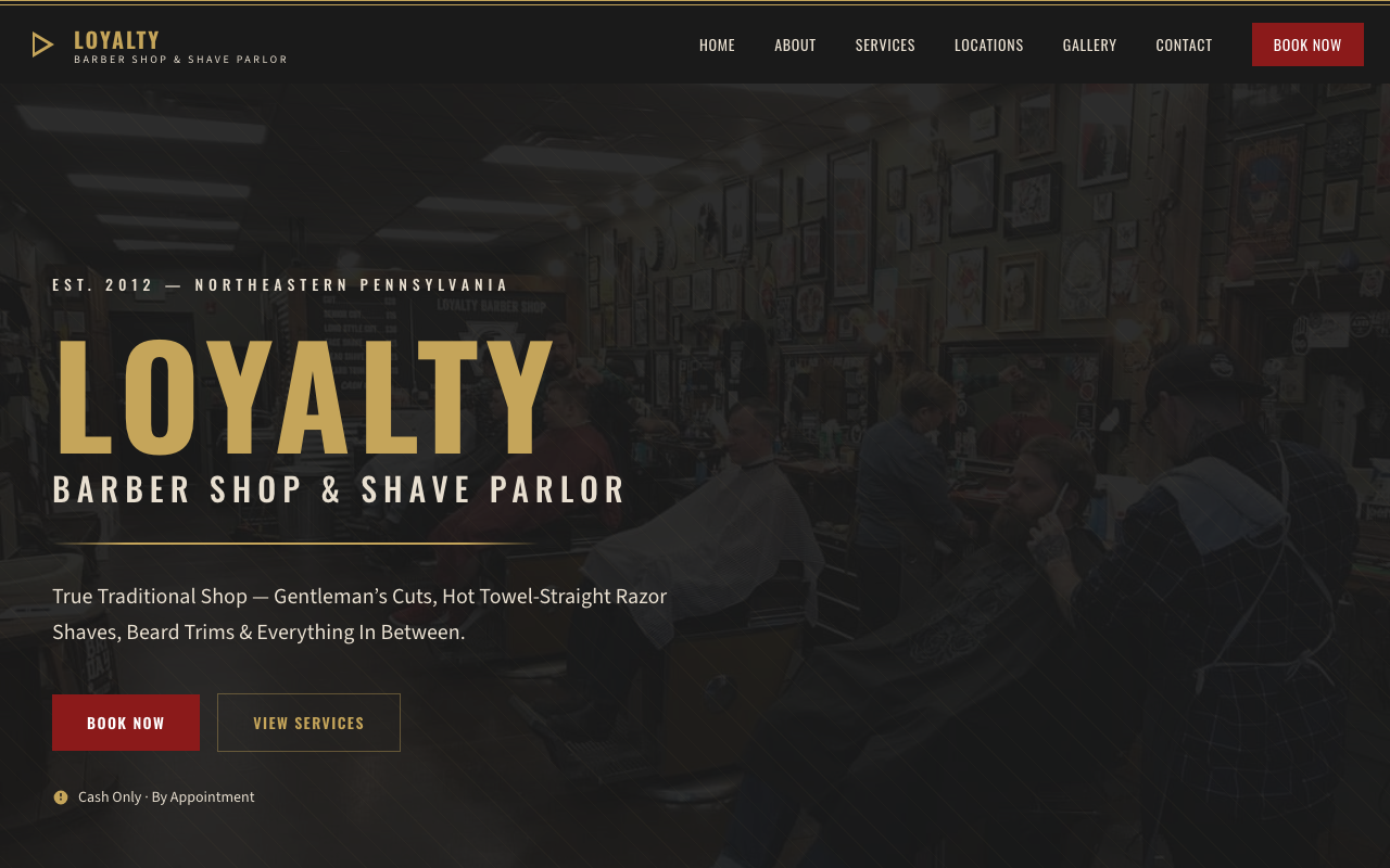 Loyalty Barber website