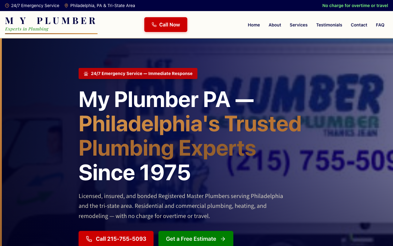 My Plumber PA website