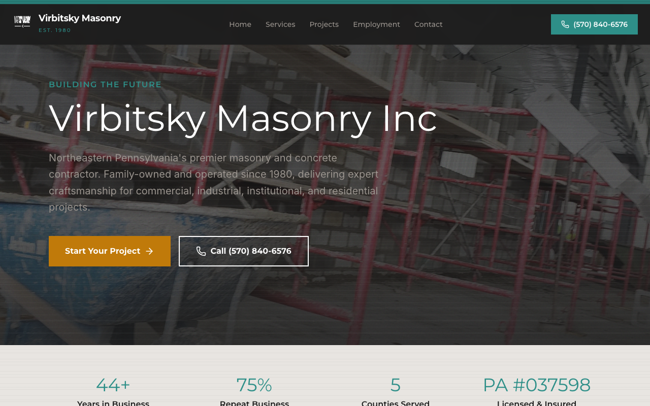 Virbitsky Masonry website